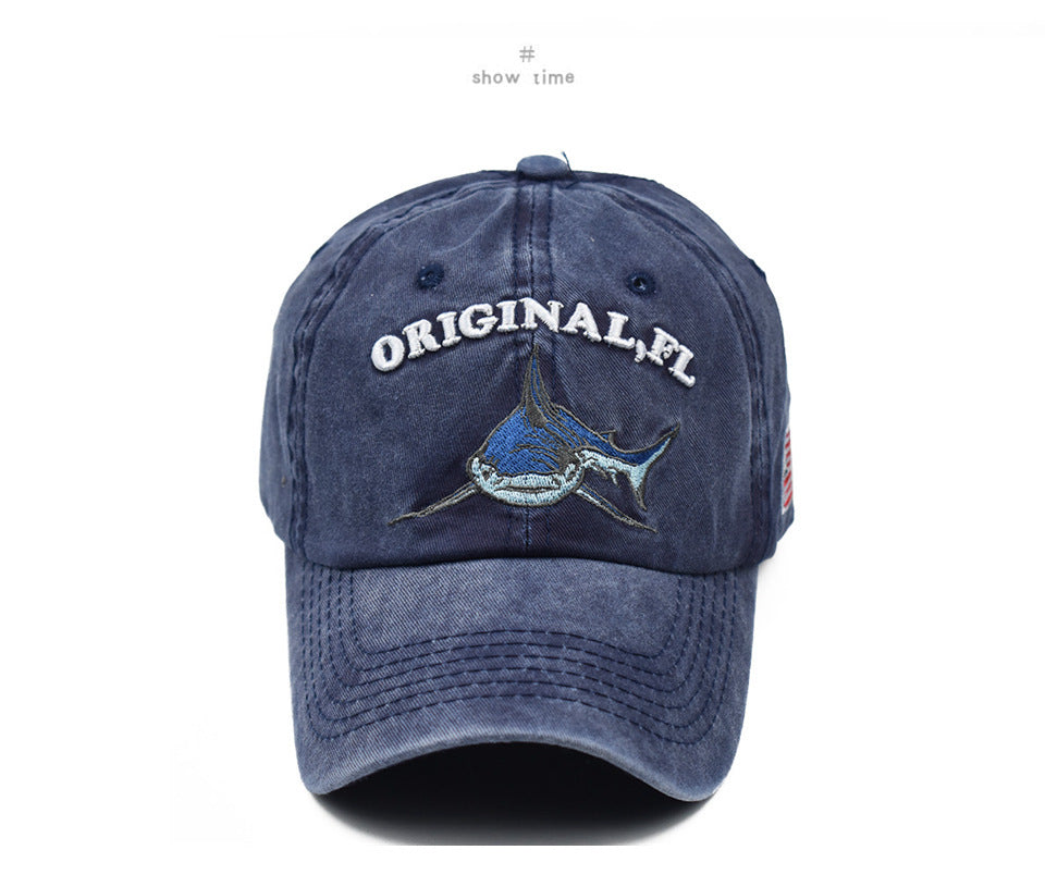 Gorra de béisbol con bordado de tiburón – Estilo atrevido y urbano - nexbuy.com.mx
