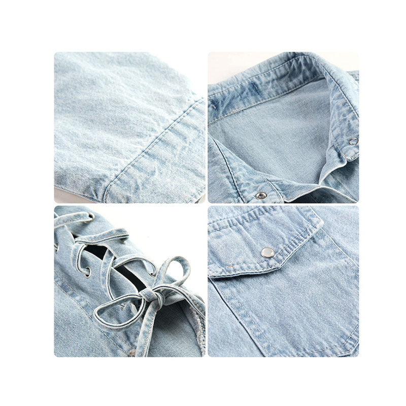 Chaqueta Vaquera de Mezclilla para Mujer – Estilo Atemporal con Toque Natural nexbuy.com.mx