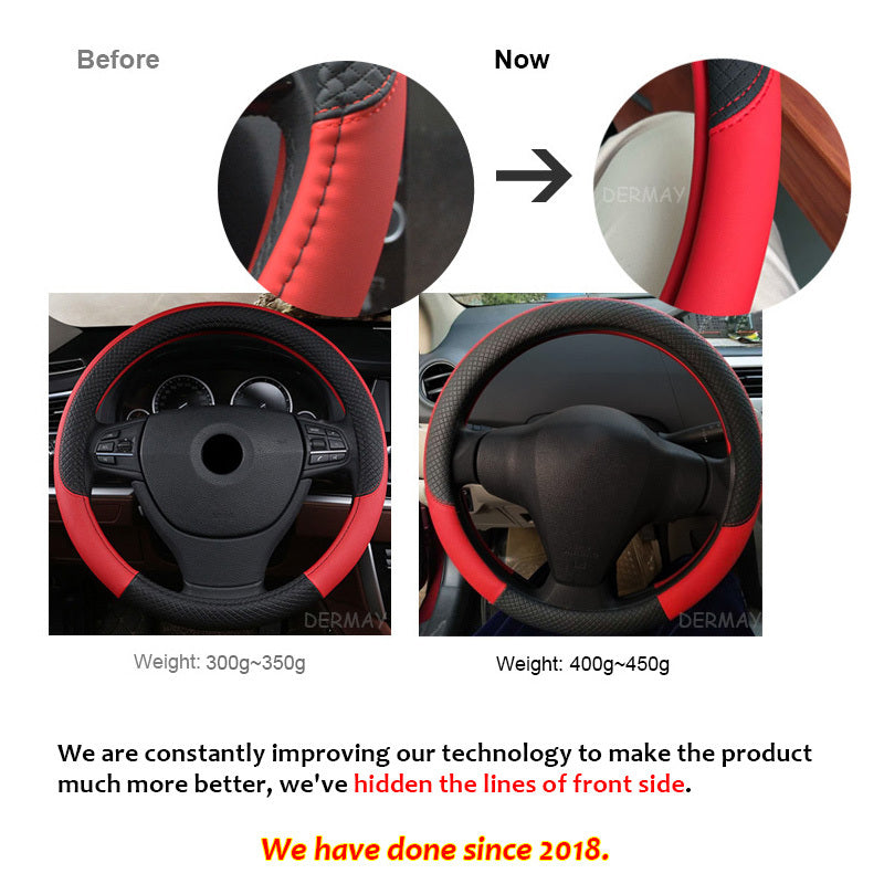 Funda Universal de Cuero para Volante de Auto - Comodidad y Estilo de Alta Calidad - nexbuy.com.mx