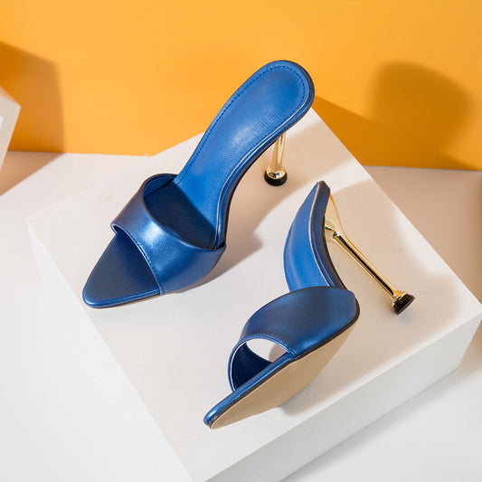 Sandalias de Tacón con Punta Electrochapado – Estilo Europeo para Mujeres Elegantes - nexbuy.com.mx