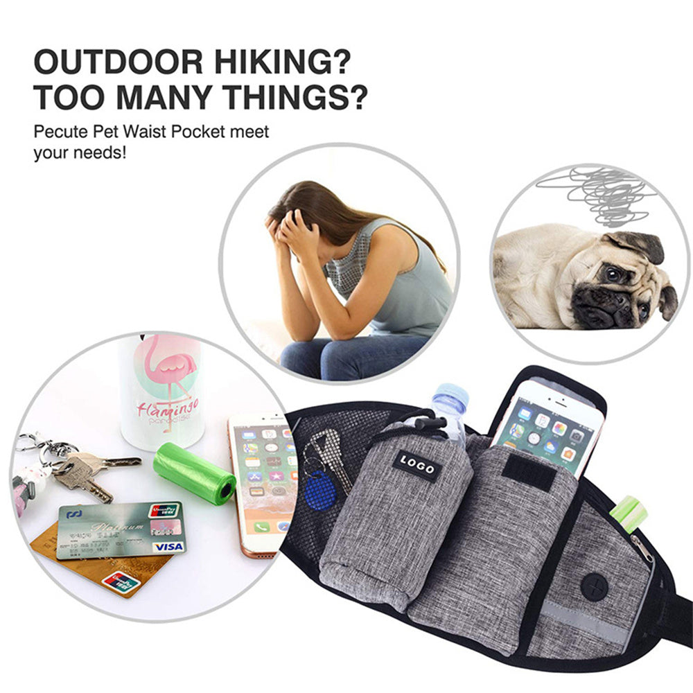 Correa de Entrenamiento Manos Libres con Bolso de Cintura para Perros - nexbuy.com.mx