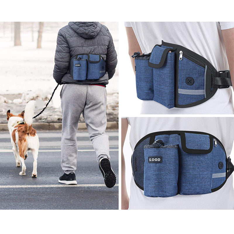 Correa de Entrenamiento Manos Libres con Bolso de Cintura para Perros - nexbuy.com.mx