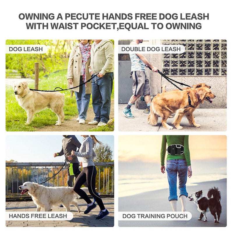 Correa de Entrenamiento Manos Libres con Bolso de Cintura para Perros - nexbuy.com.mx