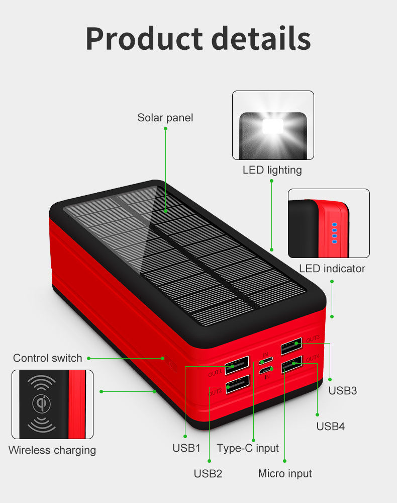 Power Bank de energía solar inalámbrico - nexbuy.com.mx