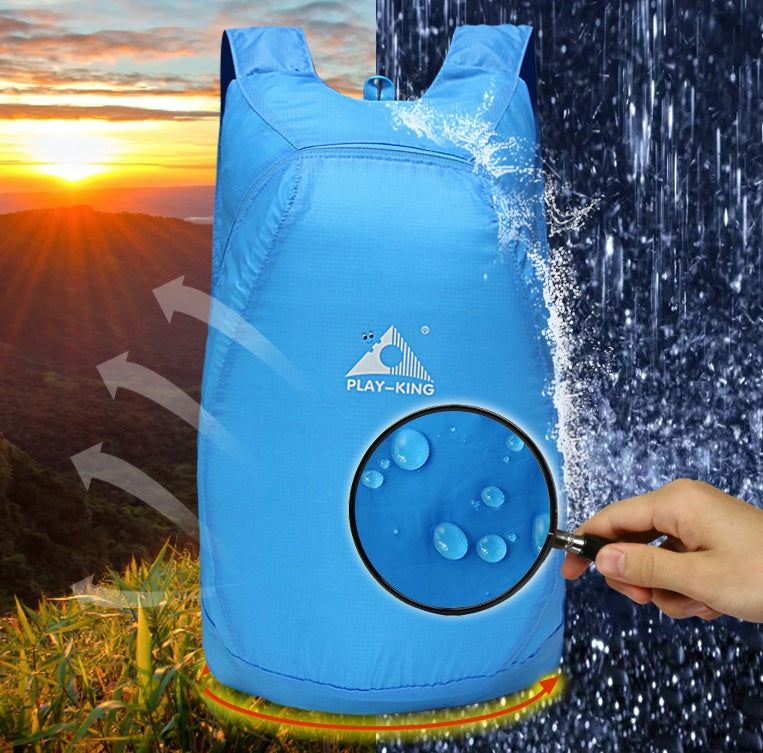 Backpack Ligera de Nylon Plegable, Impermeable para senderismo, viajes Marca PLAY KING - nexbuy.com.mx