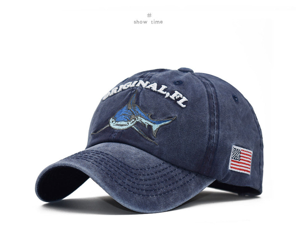 Gorra de béisbol con bordado de tiburón – Estilo atrevido y urbano - nexbuy.com.mx