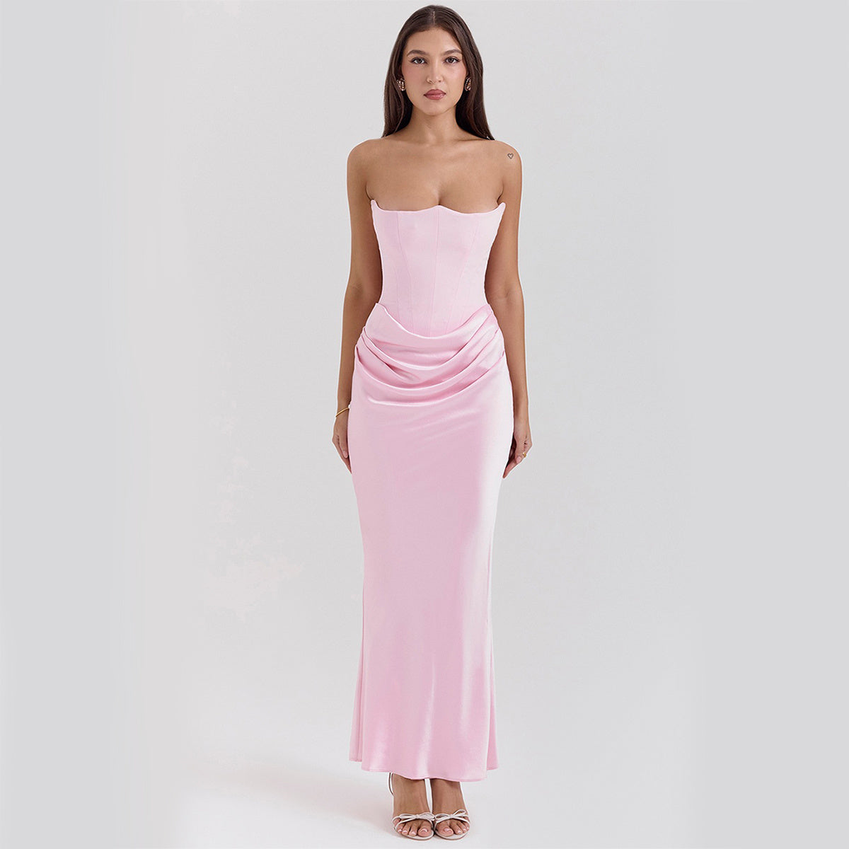 Slim Tube Top Vestido Largo Sexy Moda Bandeau Backless, vestido de Noche - nexbuy.com.mx