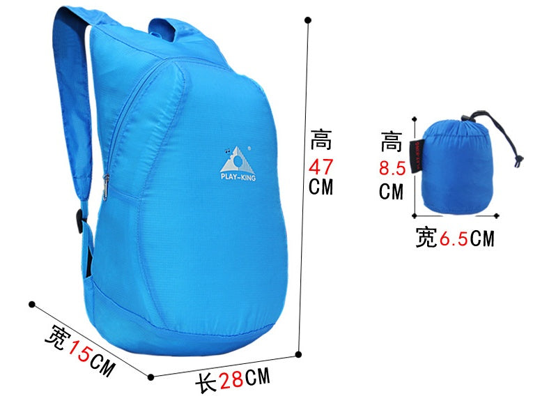 Backpack Ligera de Nylon Plegable, Impermeable para senderismo, viajes Marca PLAY KING - nexbuy.com.mx