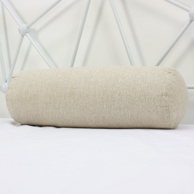 Almohada Cilíndrica de Algodón y Lino - Soporte Lumbar y Estilo Moderno - nexbuy.com.mx