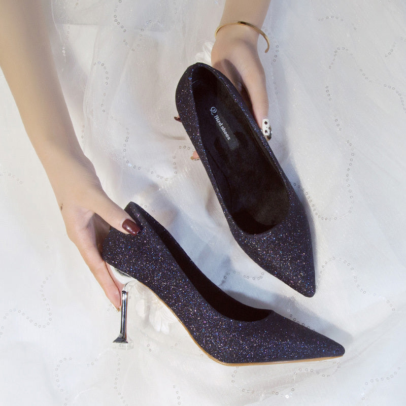 Zapatos puntiagudos de lentejuelas - nexbuy.com.mx