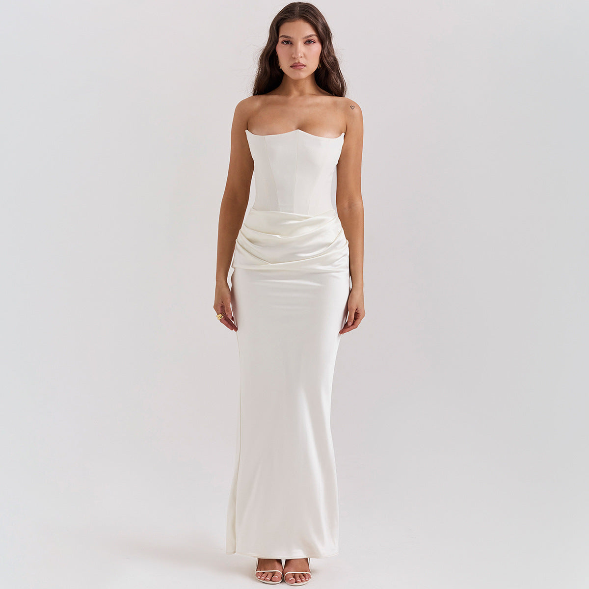 Slim Tube Top Vestido Largo Sexy Moda Bandeau Backless, vestido de Noche - nexbuy.com.mx