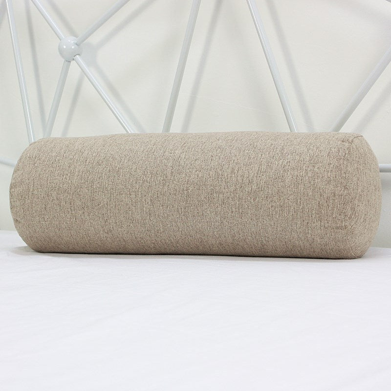 Almohada Cilíndrica de Algodón y Lino - Soporte Lumbar y Estilo Moderno - nexbuy.com.mx
