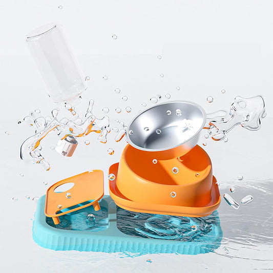 Juego de comedero doble y bebedero automático por gravedad para perro y gato - nexbuy.com.mx