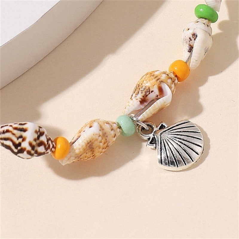 Pulsera Marina con Caracoles y Dije de Concha - Estilo Playero y Natural - nexbuy.com.mx
