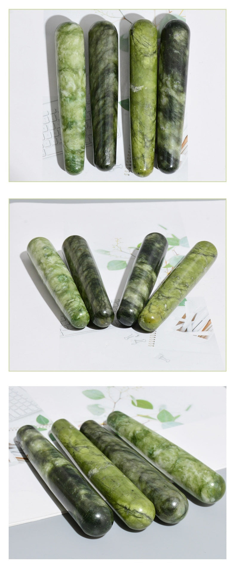 Bastón de Masaje para acupuntura de Jade Belleza Xiuyan