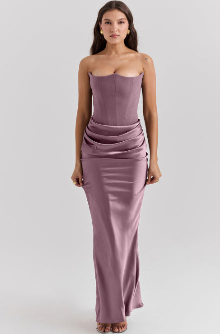 Slim Tube Top Vestido Largo Sexy Moda Bandeau Backless, vestido de Noche - nexbuy.com.mx