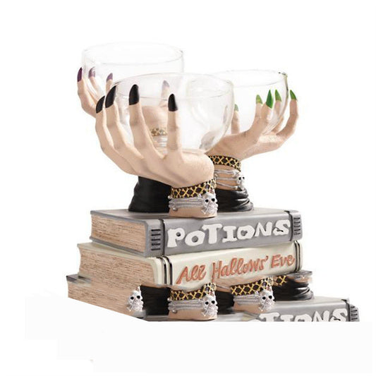 Cesta creativa para aperitivos con forma de manos de bruja para fiestas de Halloween - nexbuy.com.mx