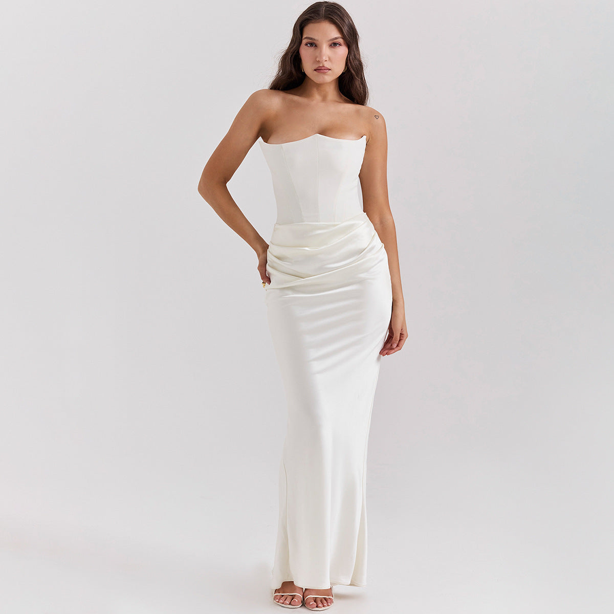 Slim Tube Top Vestido Largo Sexy Moda Bandeau Backless, vestido de Noche - nexbuy.com.mx