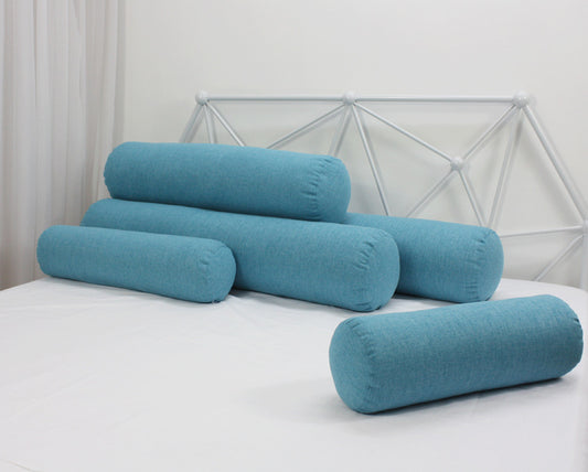 Almohada Cilíndrica de Algodón y Lino - Soporte Lumbar y Estilo Moderno - nexbuy.com.mx