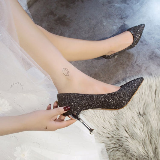 Zapatos puntiagudos de lentejuelas - nexbuy.com.mx