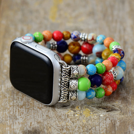 Pulsera Elástica de 7 Colores Hecha a Mano para Reloj Inteligente - Compatible con Apple Watch y Samsung - nexbuy.com.mx