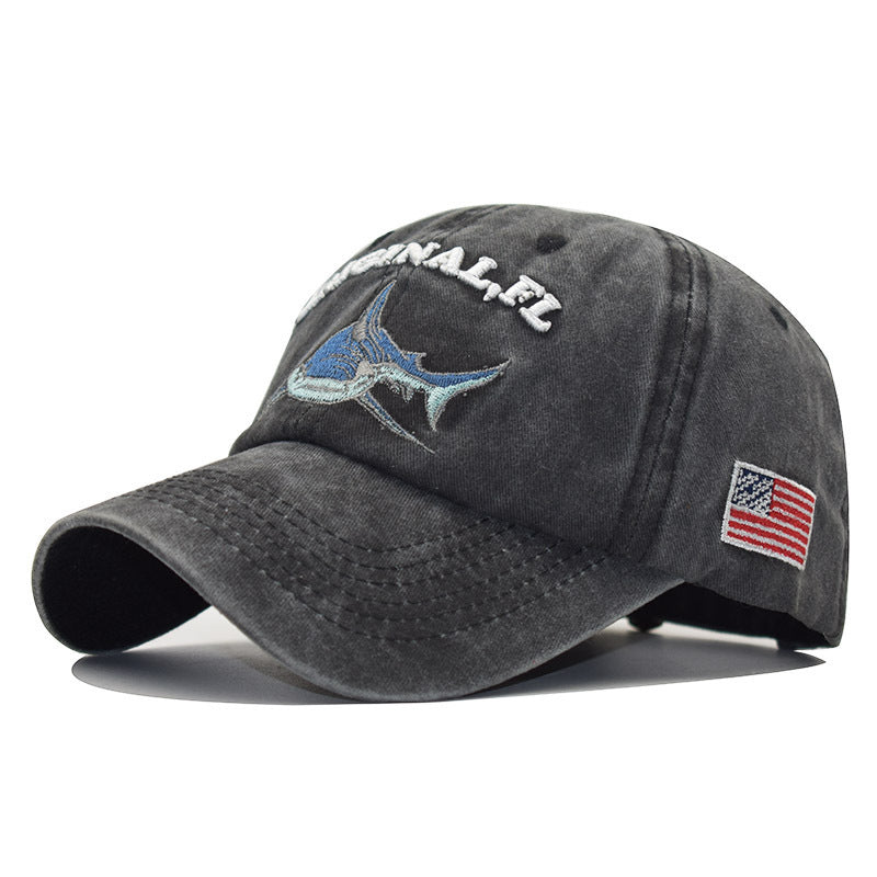 Gorra de béisbol con bordado de tiburón – Estilo atrevido y urbano - nexbuy.com.mx