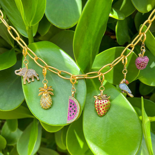 Dijes y Cadena de chapa de oro - nexbuy.com.mx