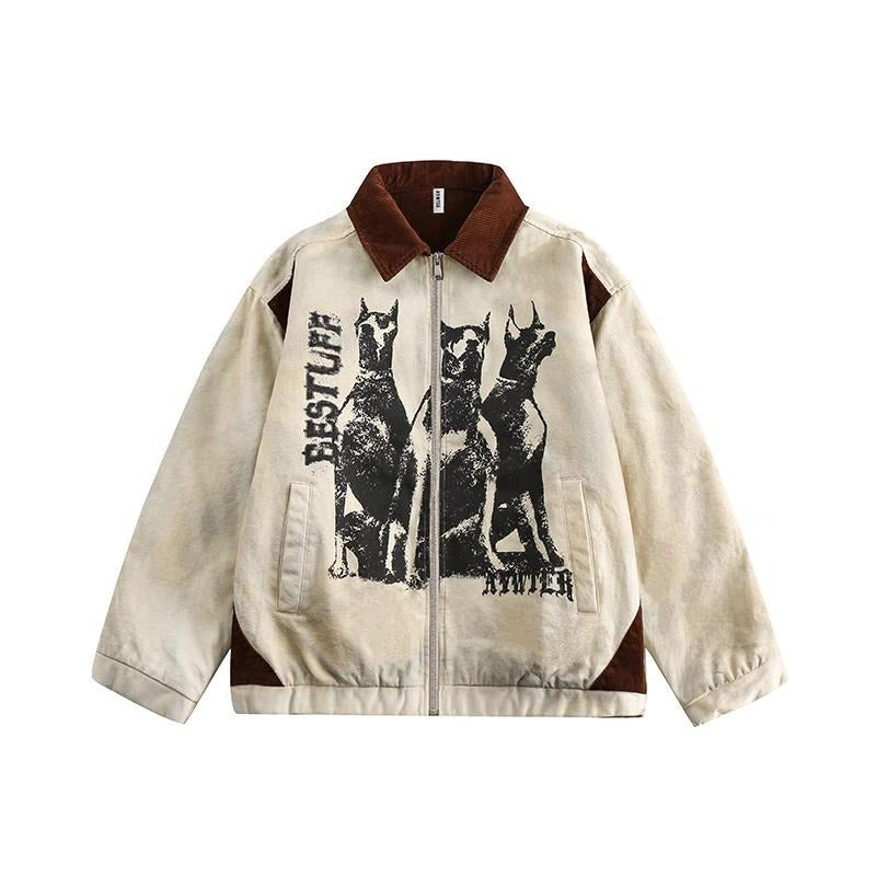 Chaqueta Estilo American Retro – Corte Regular de Algodón con Manga Clásica - nexbuy.com.mx