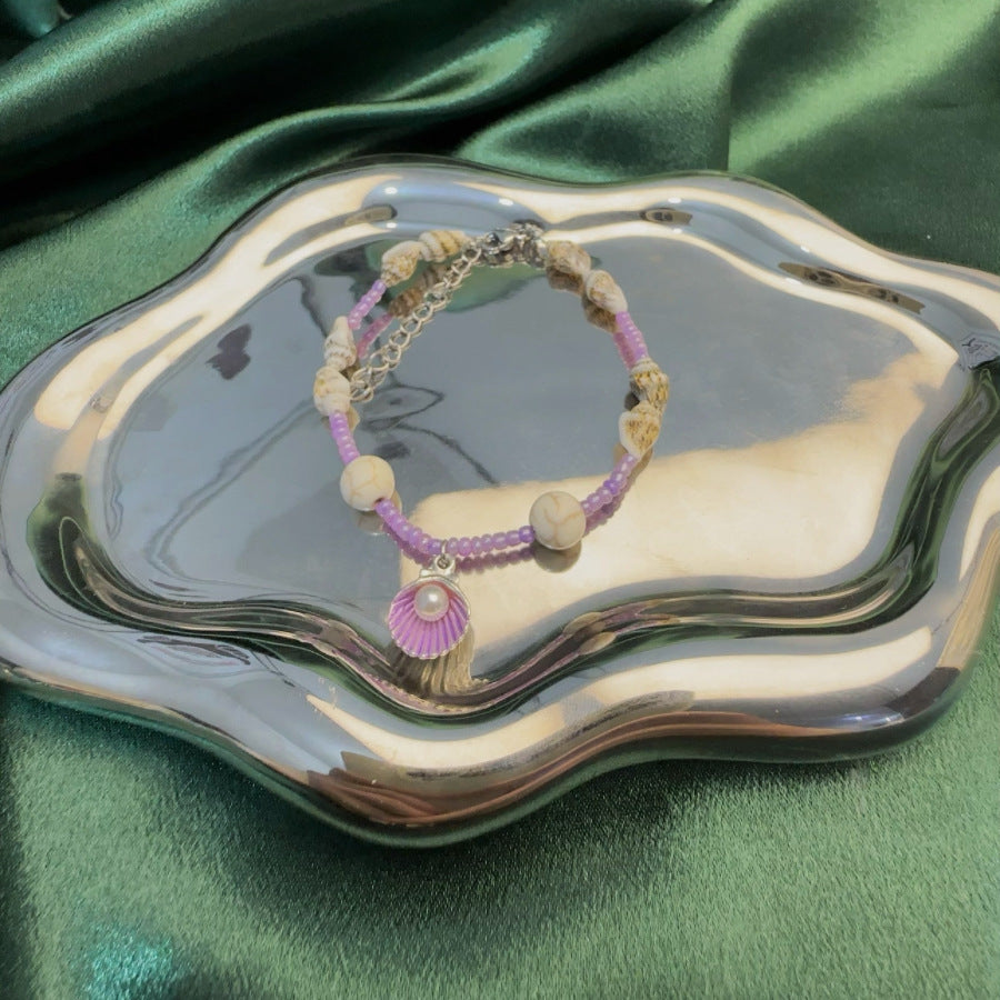 Pulsera Marina con Caracoles y Dije de Concha - Estilo Playero y Natural - nexbuy.com.mx
