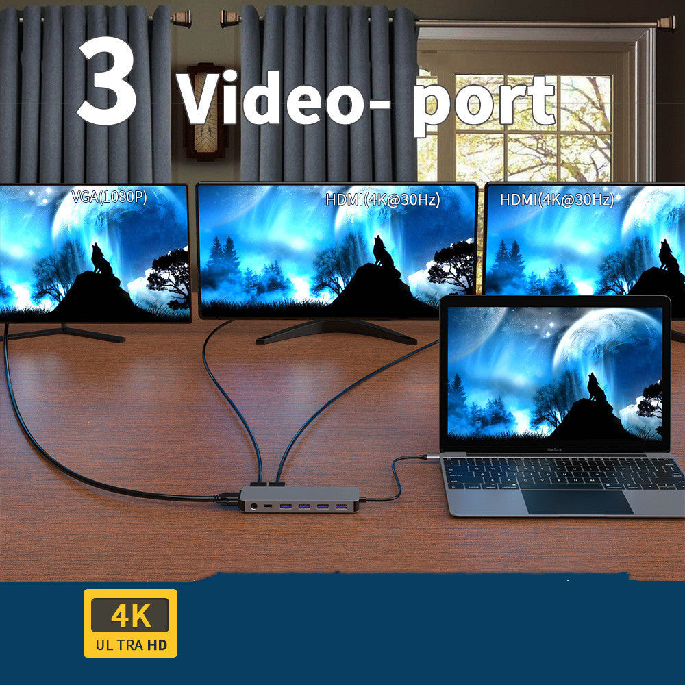 Hub Profesional Multipuerto 13 en 1 – Alta Velocidad y Máxima Conectividad - nexbuy.com.mx