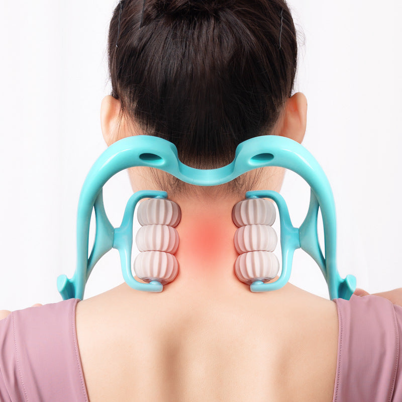 Masajeador Manual Multifuncional de Cuello con Seis Ruedas - nexbuy.com.mx