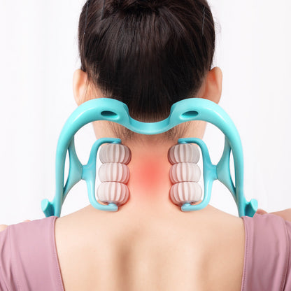 Masajeador Manual Multifuncional de Cuello con Seis Ruedas - nexbuy.com.mx