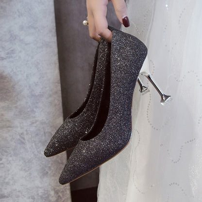 Zapatos puntiagudos de lentejuelas - nexbuy.com.mx