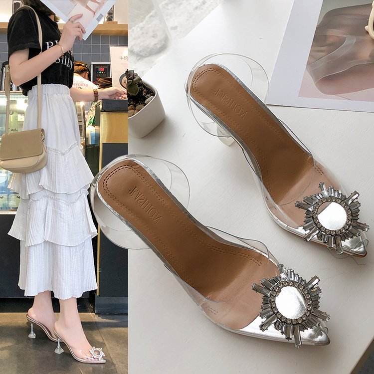 Zapatos de Cristal Transparente con Strass – Brilla con Elegancia y Estilo - nexbuy.com.mx