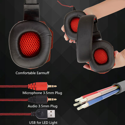 Auriculares Gaming con Micrófono y Luces LED | Sonido Envolvente 7.1 - nexbuy.com.mx