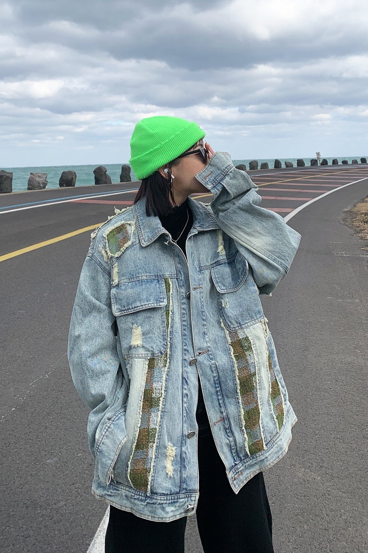 Jacket Oversize Chic para Mujer – Estilo Suelto en Azul Claro - nexbuy.com.mx