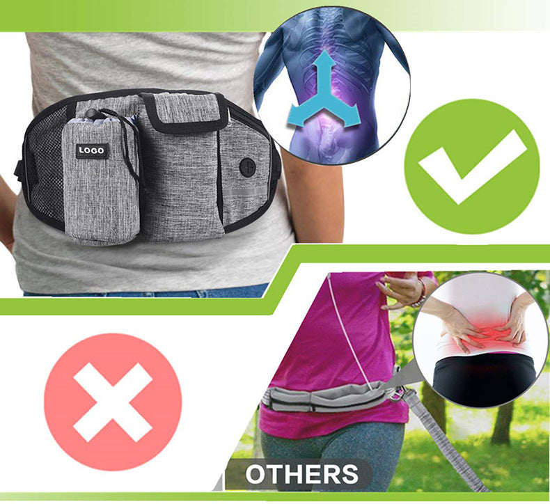 Correa de Entrenamiento Manos Libres con Bolso de Cintura para Perros - nexbuy.com.mx