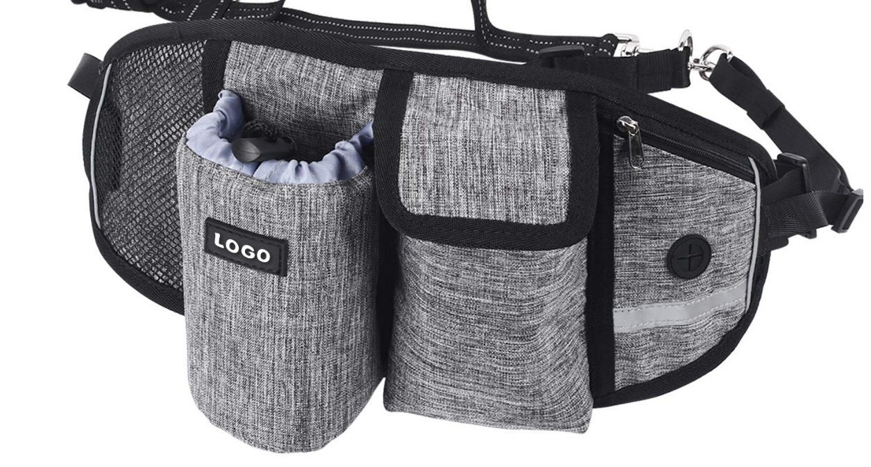 Correa de Entrenamiento Manos Libres con Bolso de Cintura para Perros - nexbuy.com.mx