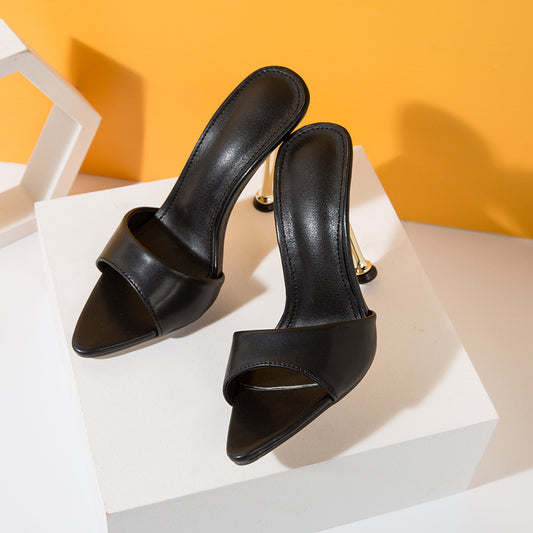Sandalias de Tacón con Punta Electrochapado – Estilo Europeo para Mujeres Elegantes - nexbuy.com.mx