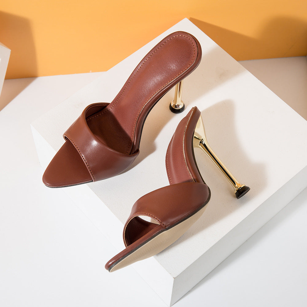 Sandalias de Tacón con Punta Electrochapado – Estilo Europeo para Mujeres Elegantes - nexbuy.com.mx
