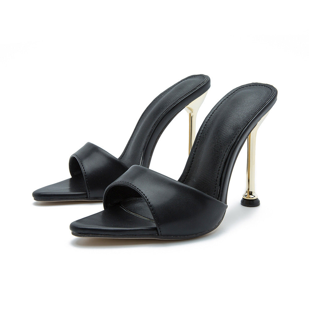 Sandalias de Tacón con Punta Electrochapado – Estilo Europeo para Mujeres Elegantes - nexbuy.com.mx