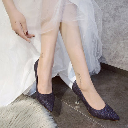 Zapatos puntiagudos de lentejuelas - nexbuy.com.mx