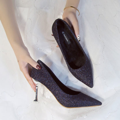 Zapatos puntiagudos de lentejuelas - nexbuy.com.mx