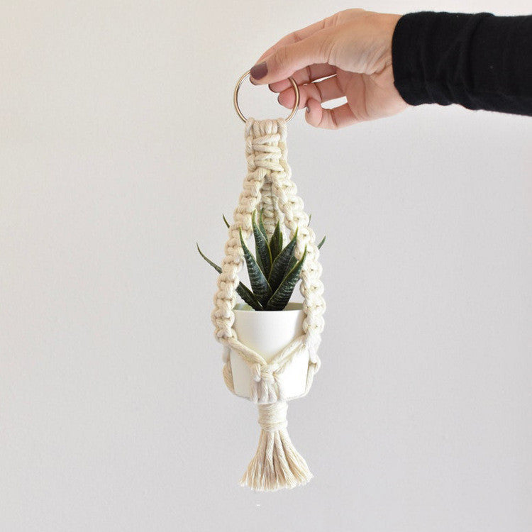 Cesta colgante tejida a mano para plantas - nexbuy.com.mx