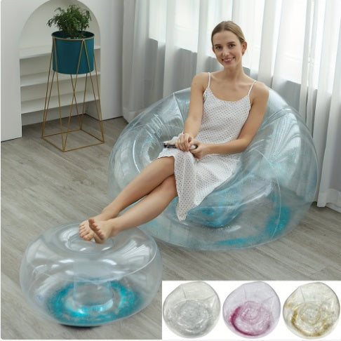 Sillón Reclinable Plegable Inflable con Descansa Pies - Sofá Individual Moderno - NexBuy.com.mx