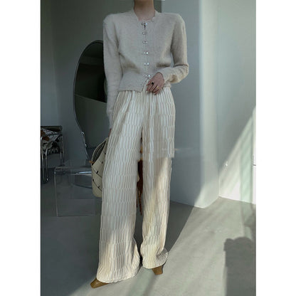 Pantalón Casual de Mujer de Pana – Cintura Alta y Estilo Suelto para Máxima Comodidad -nexbuy.com.mx