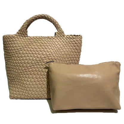 Bolso de gran capacidad tejido a mano para mujer - nexbuy.com.mx
