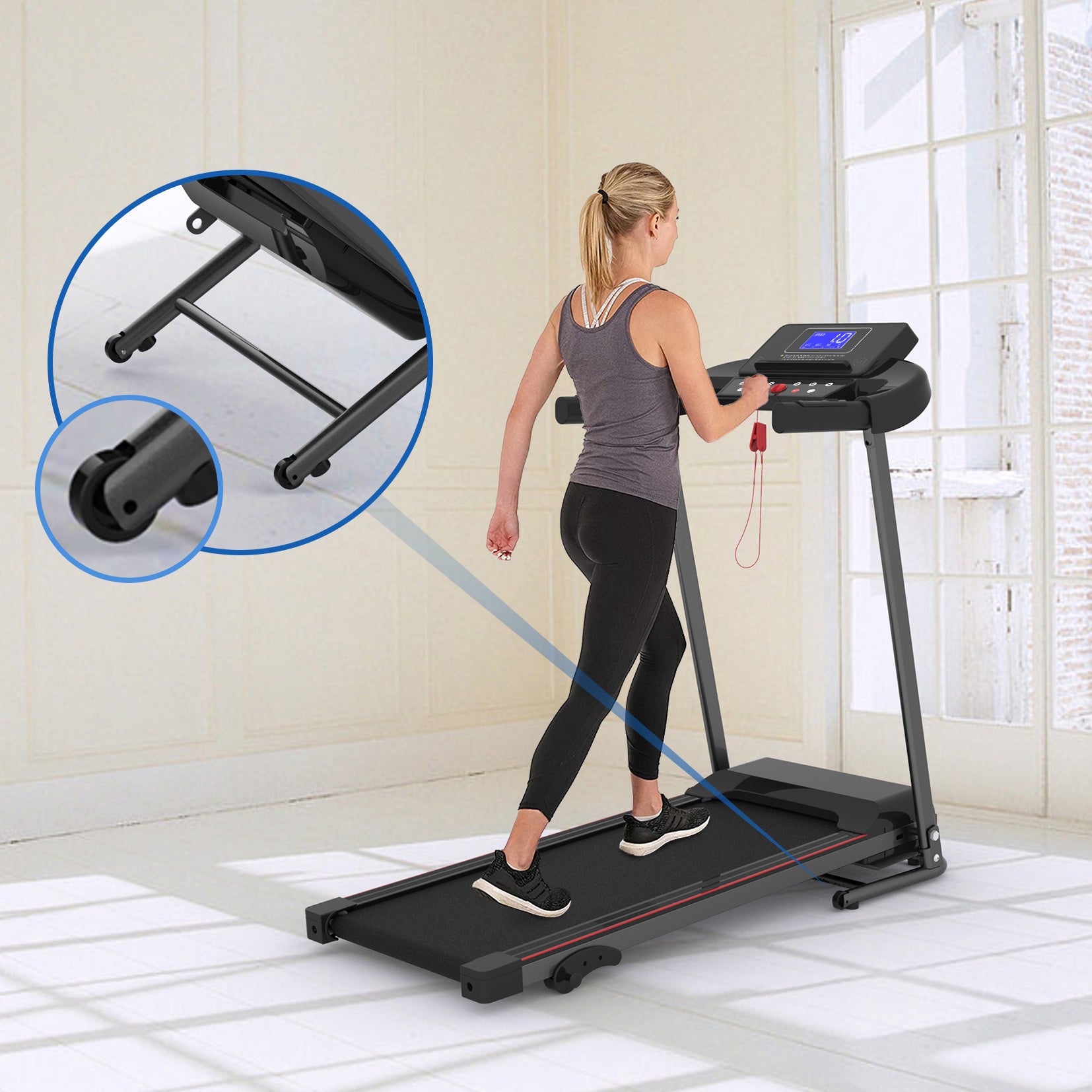 Cinta de correr eléctrica con inclinación con 12 programas - nexbuy.com.mx