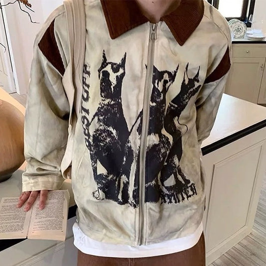 Chaqueta Estilo American Retro – Corte Regular de Algodón con Manga Clásica - nexbuy.com.mx
