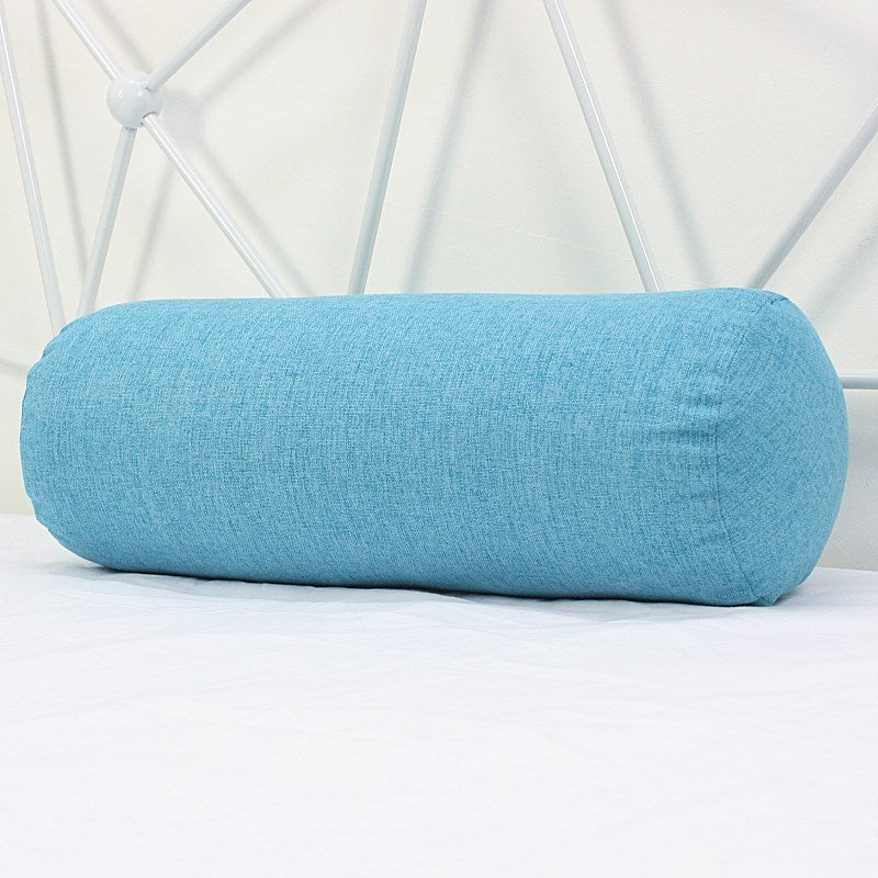 Almohada Cilíndrica de Algodón y Lino - Soporte Lumbar y Estilo Moderno - nexbuy.com.mx
